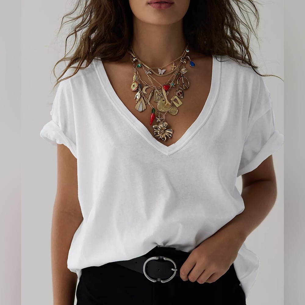Free People XL Nina v-neck tee BNWT